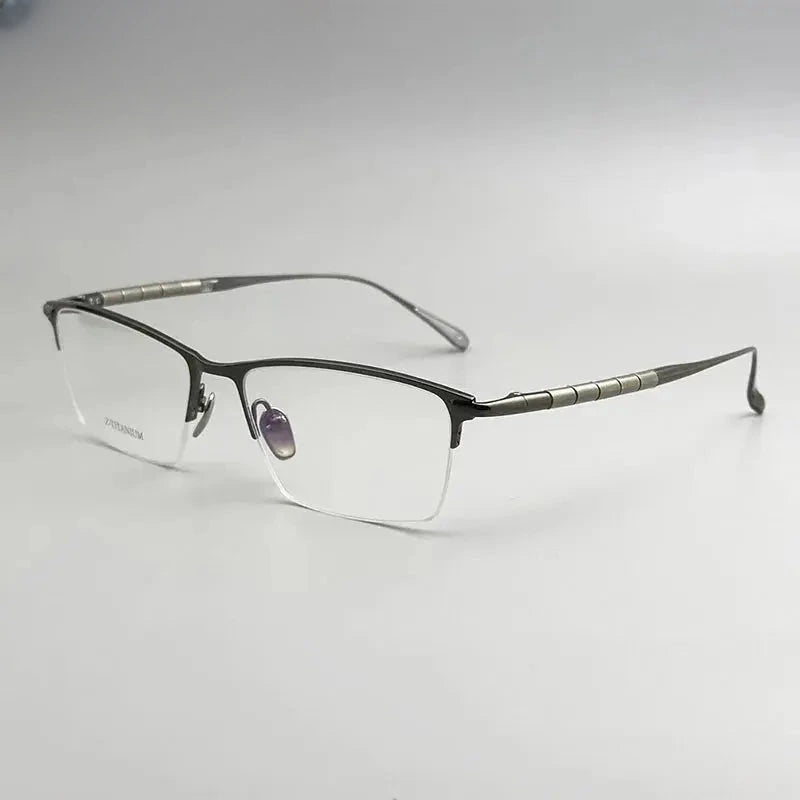 Men's Polygon Semi-Rimless Titanium Prescription Glasses 827061 — view 3 | Rx Spectacle