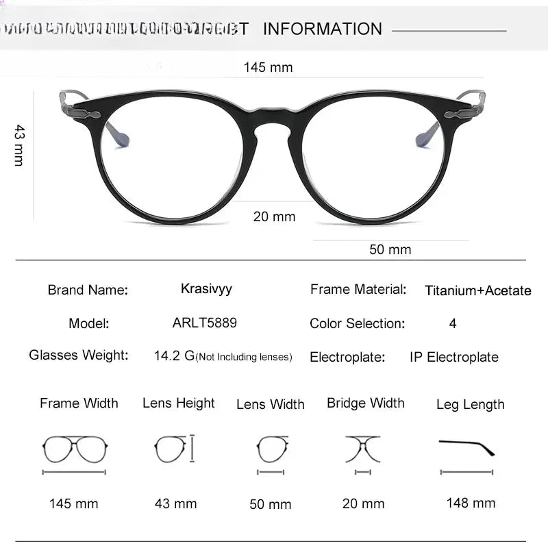 Unisex Round Full Rim Titanium Prescription Glasses 715889 — view 2 | Rx Spectacle