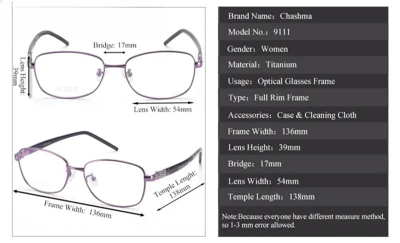 Women's Polygon Full Rim Titanium Prescription Glasses 779111 — view 3 | Rx Spectacle