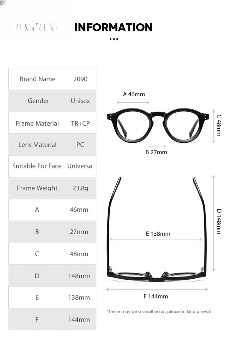 Men's Round Full Rim TR90 Reading Glasses 2090 — view 13 | Rx Spectacle