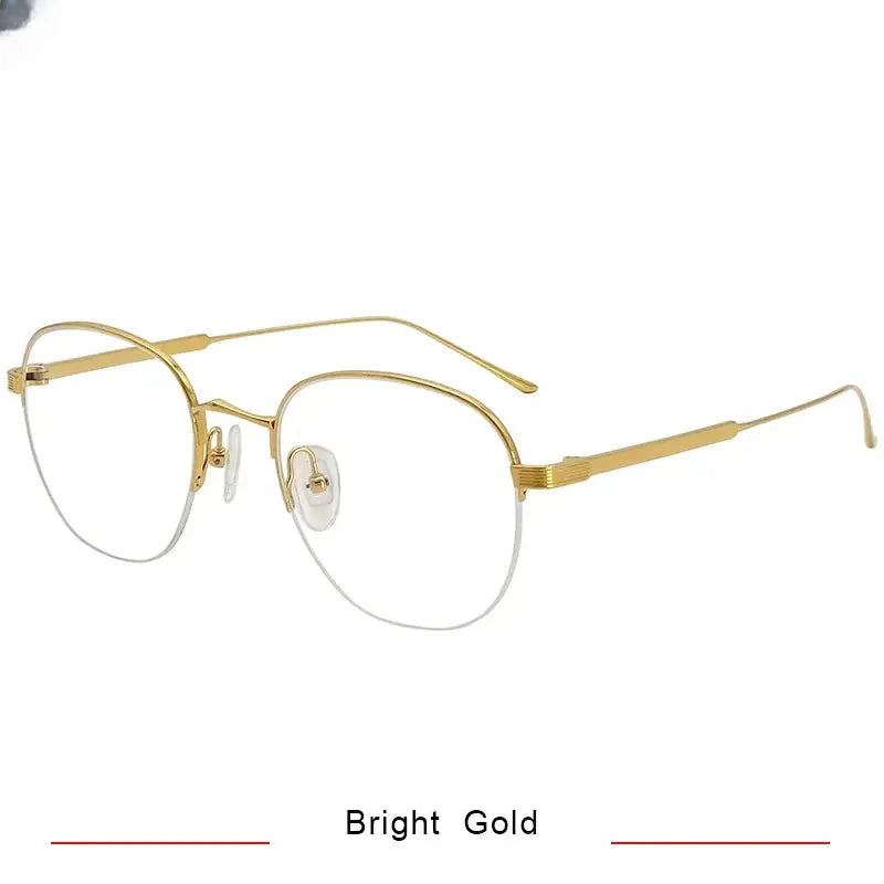 Women's Oval Semi-Rimless Titanium Prescription Glasses 700164 — view 5 | Rx Spectacle