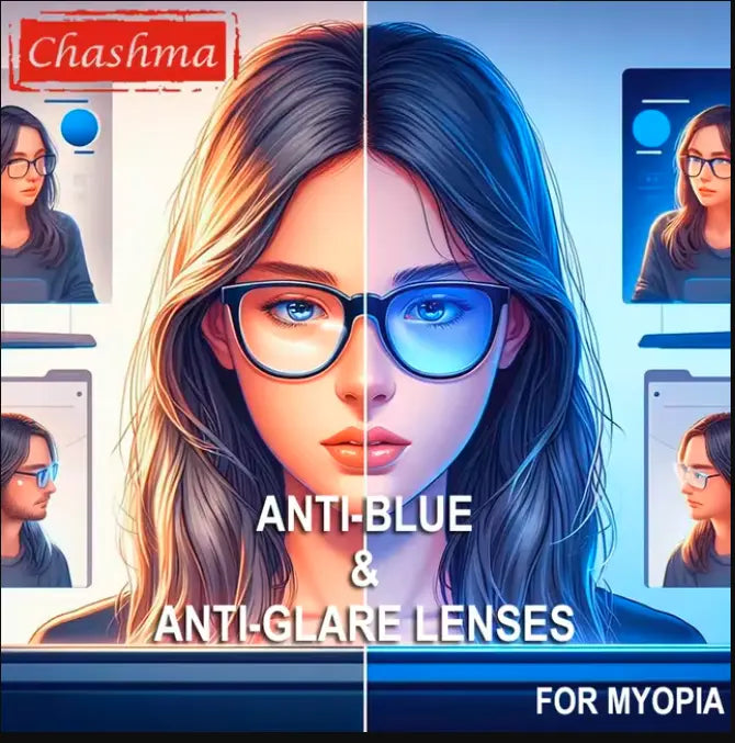 Single Vision Anti Glare Anti Blue Light Clear Lenses — view 4 | Rx Spectacle