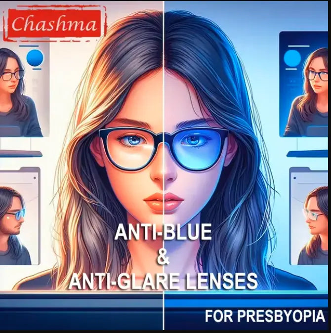 Single Vision Anti Glare Anti Blue Light Clear Lenses — view 2 | Rx Spectacle