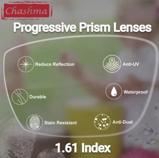 Clear Wide Field Progressive Prism Lenses — view 3 | Rx Spectacle
