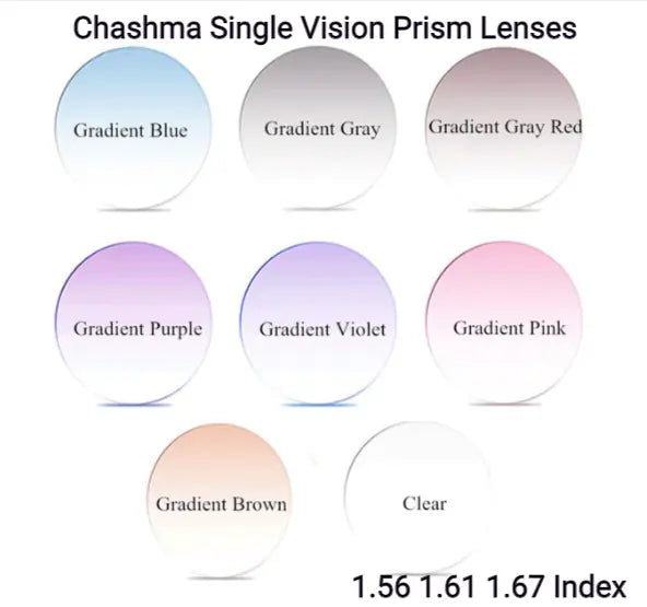 Single Vision Gradient Tinted Prism Lenses — view 1 | Rx Spectacle