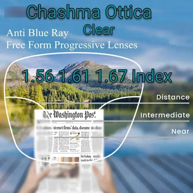 Free Form Progressive Clear Anti Blue Light Lenses — view 1 | Rx Spectacle