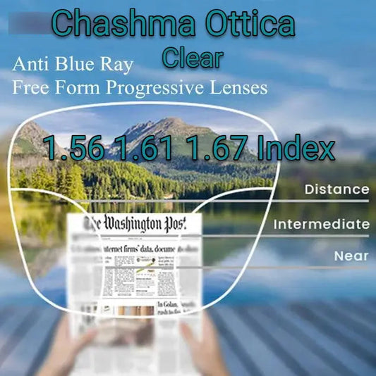 Free Form Progressive Clear Anti Blue Light Lenses — view 1 | Rx Spectacle