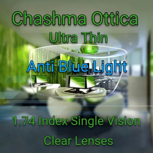 1.74 Index Single Vision Anti Blue Light Clear Lenses — view 1 | Rx Spectacle