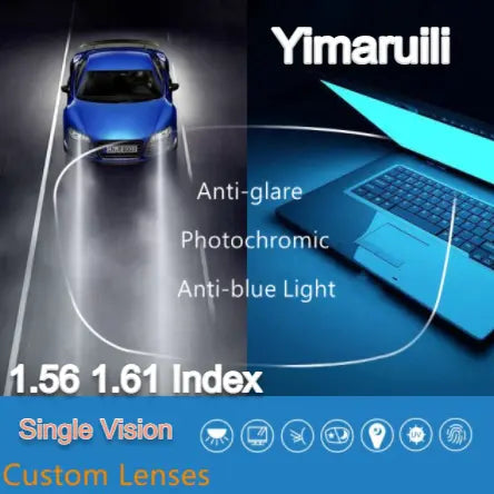 Photochromic Gray Single Vision Anti Blue Driving Lenses — view 1 | Rx Spectacle
