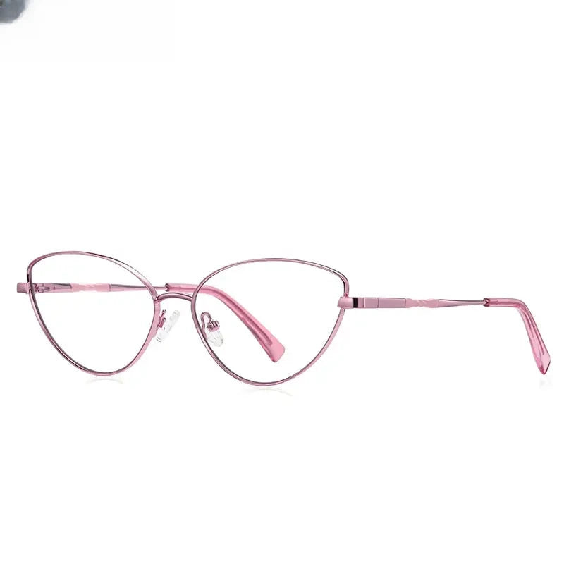 Women's Cat Eye Full Rim Alloy Reading Glasses 3047 — view 10 | Rx Spectacle