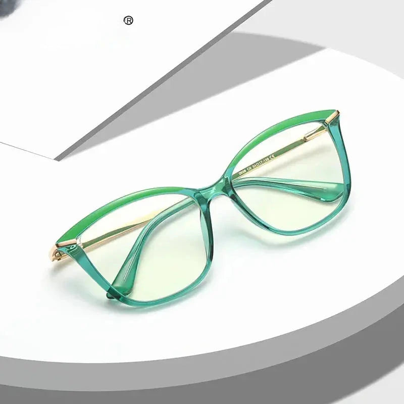 Women's Cat Eye Full Rim Alloy Reading Glasses 2036 — view 1 | Rx Spectacle