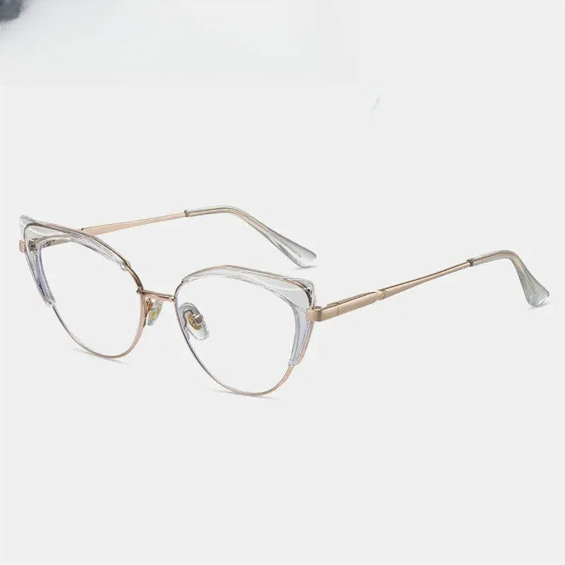 Women's Cat Eye Full Rim Titanium Prescription Glasses 68732 — view 5 | Rx Spectacle