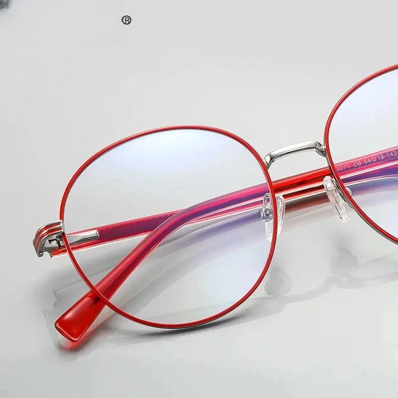 Women's Round Full Rim Alloy Reading Glasses 3071 — view 2 | Rx Spectacle