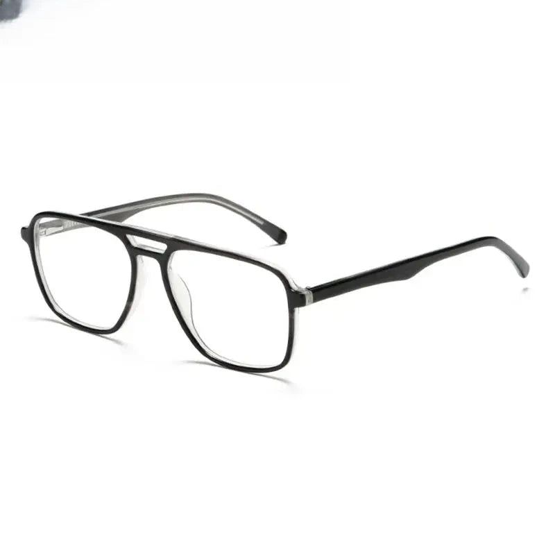 Women's Square Full Rim Acetate Double Bridge Prescription Glasses 61001 — view 8 | Rx Spectacle