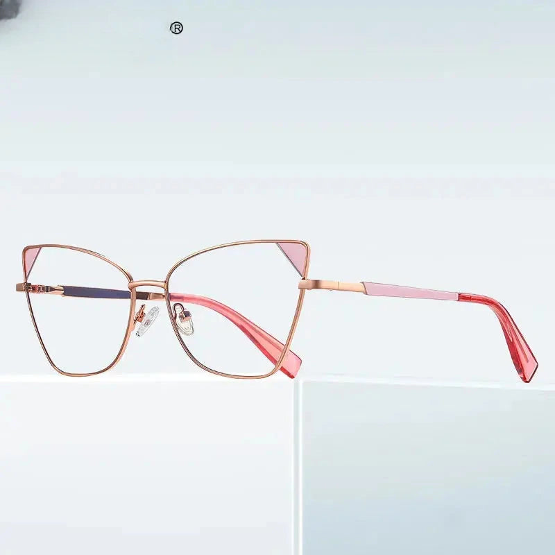 Women's Cat Eye Full Rim Titanium Reading Glasses 3046 — view 3 | Rx Spectacle