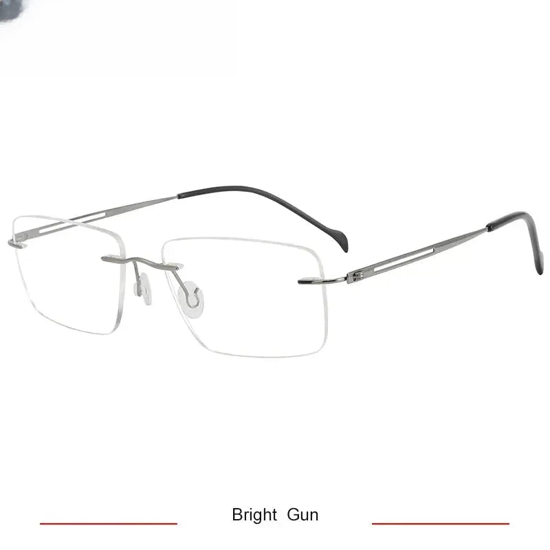 Women's Square Rimless Titanium Screwless Prescription Glasses 315019 — view 6 | Rx Spectacle