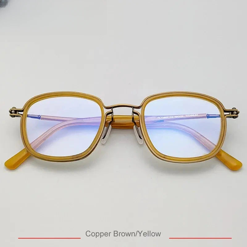 Men's Square Full Rim Titanium Prescription Glasses 35863 — view 6 | Rx Spectacle