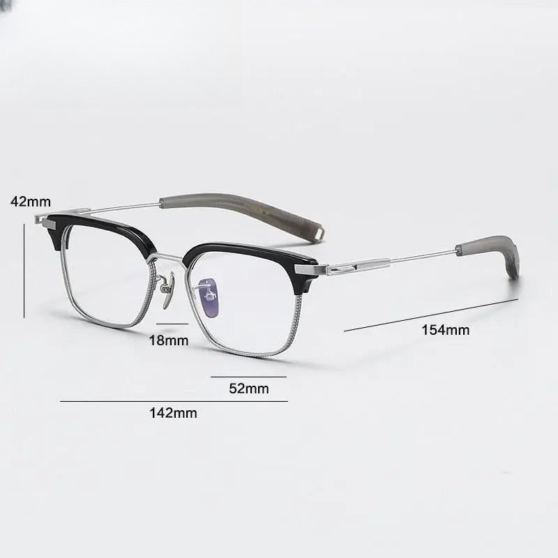 Unisex Square Full Rim Titanium Prescription Glasses Gxyj1070 — view 7 | Rx Spectacle