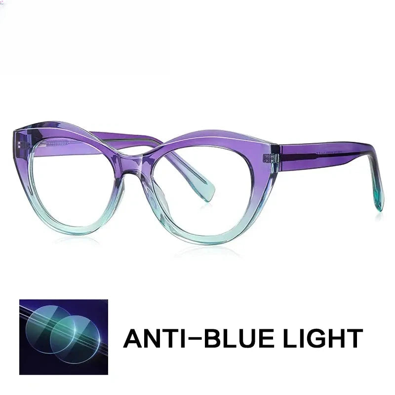 Women's Cat Eye Full Rim Titanium Reading Glasses Gx2168 — view 5 | Rx Spectacle