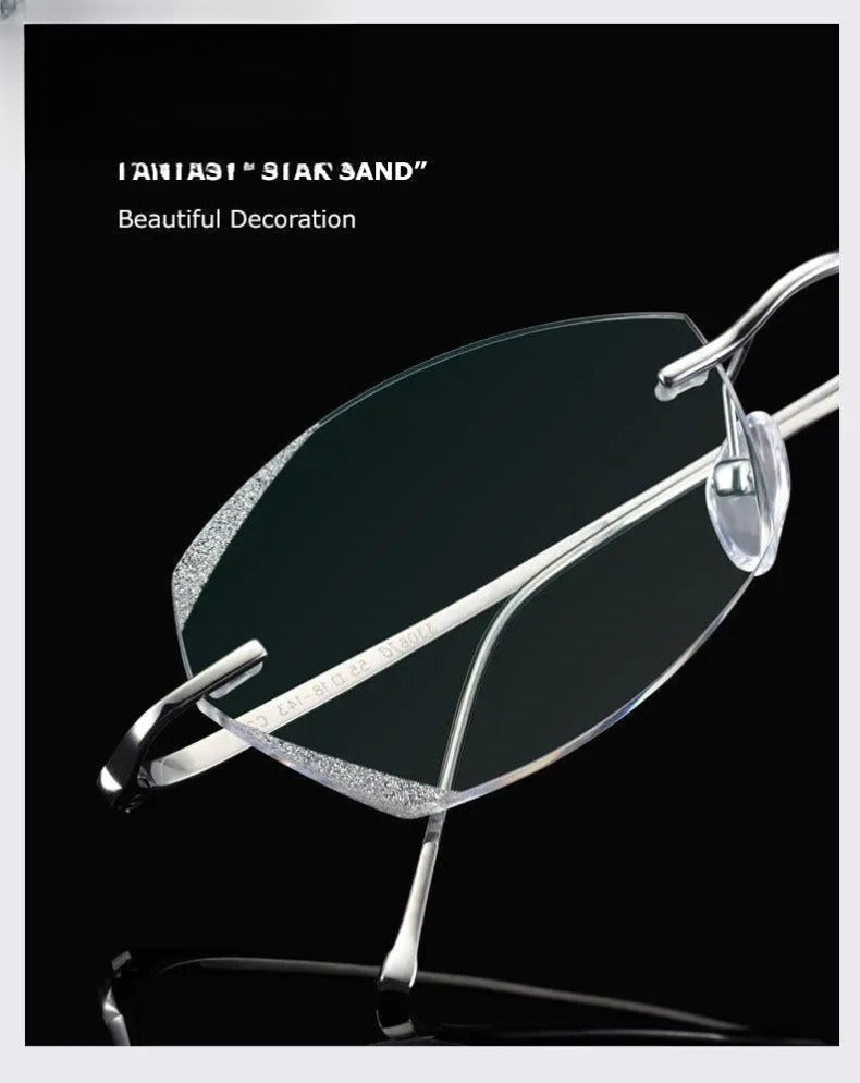 Unisex Rimless Titanium Prescription Glasses 3306 — view 11 | Rx Spectacle