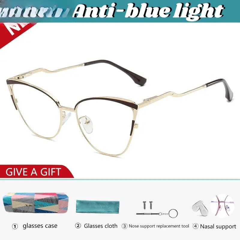 Women's Cat Eye Full Rim Titanium Reading Glasses 680014 — view 5 | Rx Spectacle