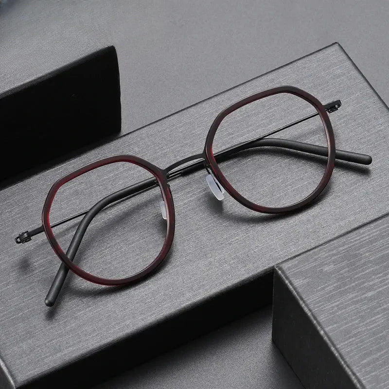 Women's Oval Full Rim Titanium Flat Top Prescription Glasses 699855 — view 1 | Rx Spectacle