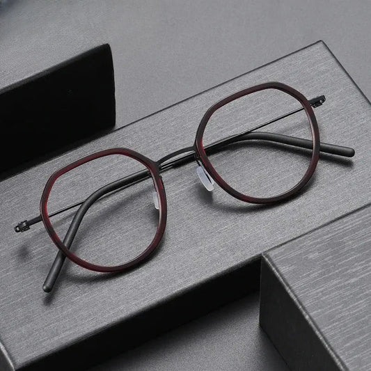 Women's Oval Full Rim Titanium Flat Top Prescription Glasses 699855 — view 1 | Rx Spectacle