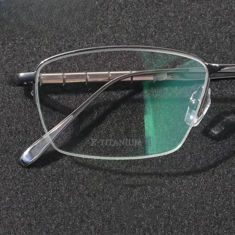 Men's Square Semi-Rimless Titanium Prescription Glasses 417018 — view 3 | Rx Spectacle