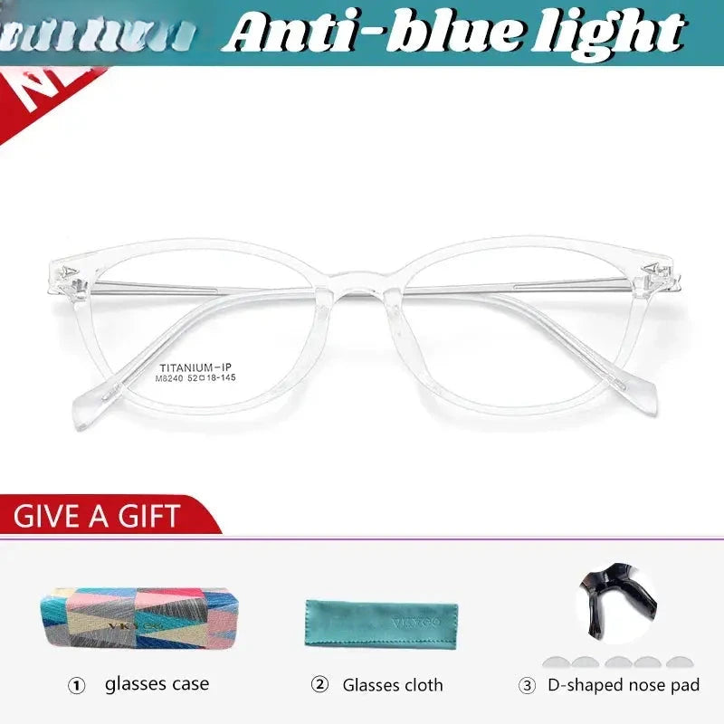 Women's Square Full Rim Titanium Reading Glasses 638240 — view 5 | Rx Spectacle
