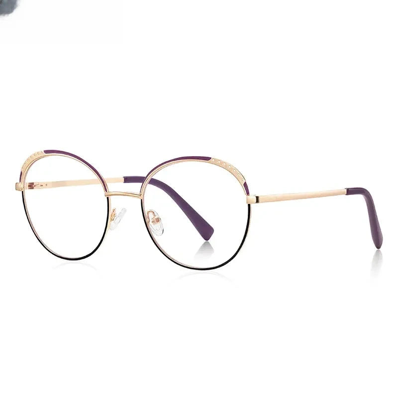 Women's Round Full Rim Plastic Reading Glasses Pfd3115 — view 12 | Rx Spectacle