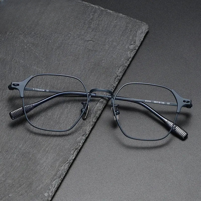 Women's Oval Full Rim Titanium Flat Top Prescription Glasses 301010 — view 1 | Rx Spectacle