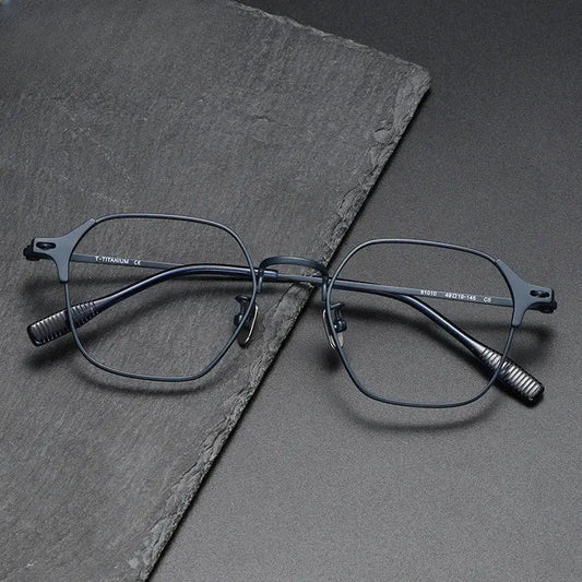 Women's Oval Full Rim Titanium Flat Top Prescription Glasses 301010 — view 1 | Rx Spectacle