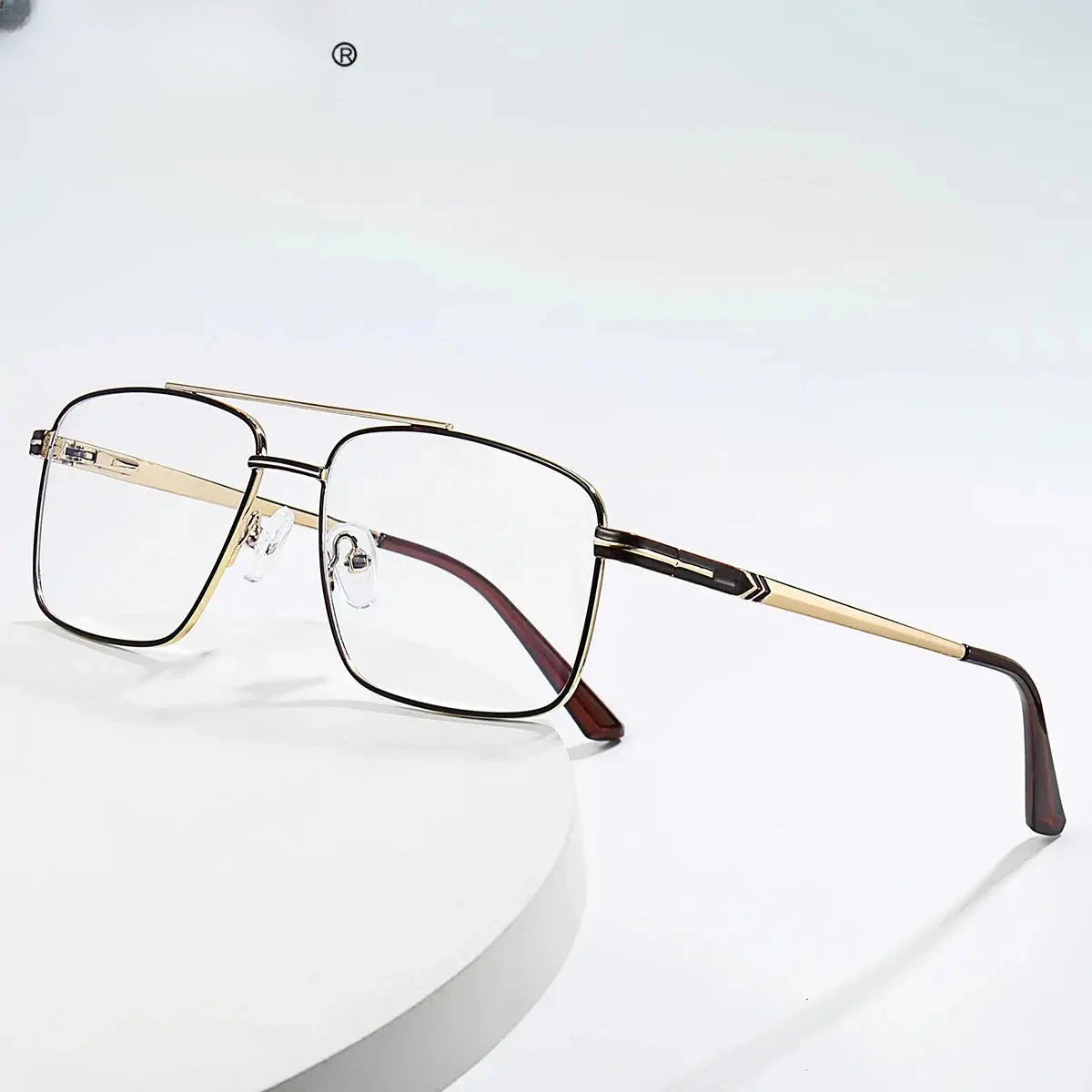 Women's Square Full Rim Alloy Double Bridge Reading Glasses 6926 — view 3 | Rx Spectacle