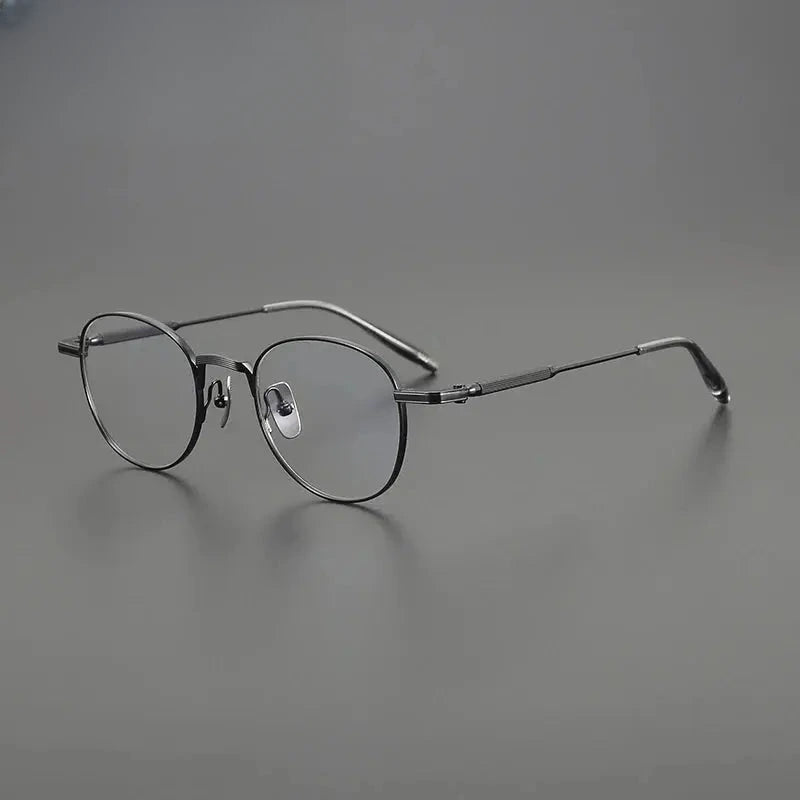 Unisex Round Full Rim Titanium Prescription Glasses G8829 — view 5 | Rx Spectacle