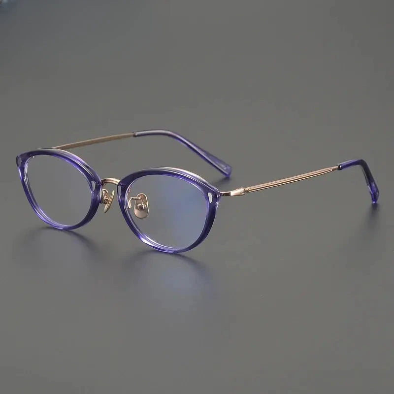 Unisex Oval Full Rim Titanium Prescription Glasses 762156 — view 5 | Rx Spectacle