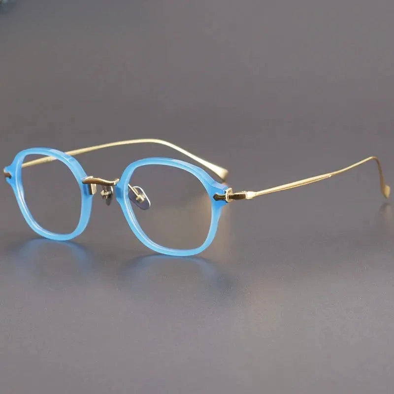 Unisex Oval Full Rim Titanium Prescription Glasses 624183 — view 5 | Rx Spectacle