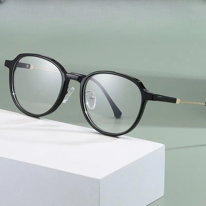 Unisex Round Full Rim Alloy Flat Top Prescription Glasses 81288 — view 1 | Rx Spectacle