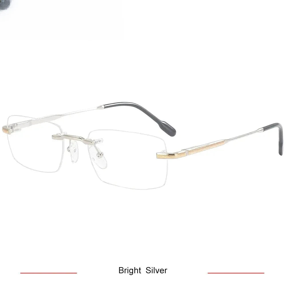 Women's Square Rimless Titanium Prescription Glasses 650028 — view 4 | Rx Spectacle
