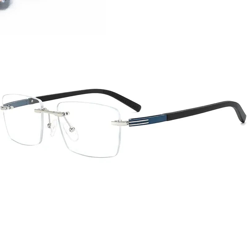 Men's Square Rimless Titanium Prescription Glasses 25020 — view 1 | Rx Spectacle