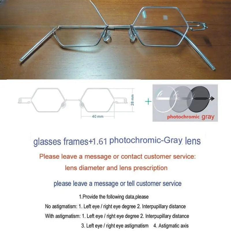 Unisex Polygon Full Rim Stainless Steel Prescription Glasses Y002 — view 4 | Rx Spectacle
