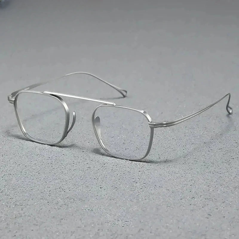 Unisex Square Full Rim Titanium Prescription Glasses 889501 — view 6 | Rx Spectacle