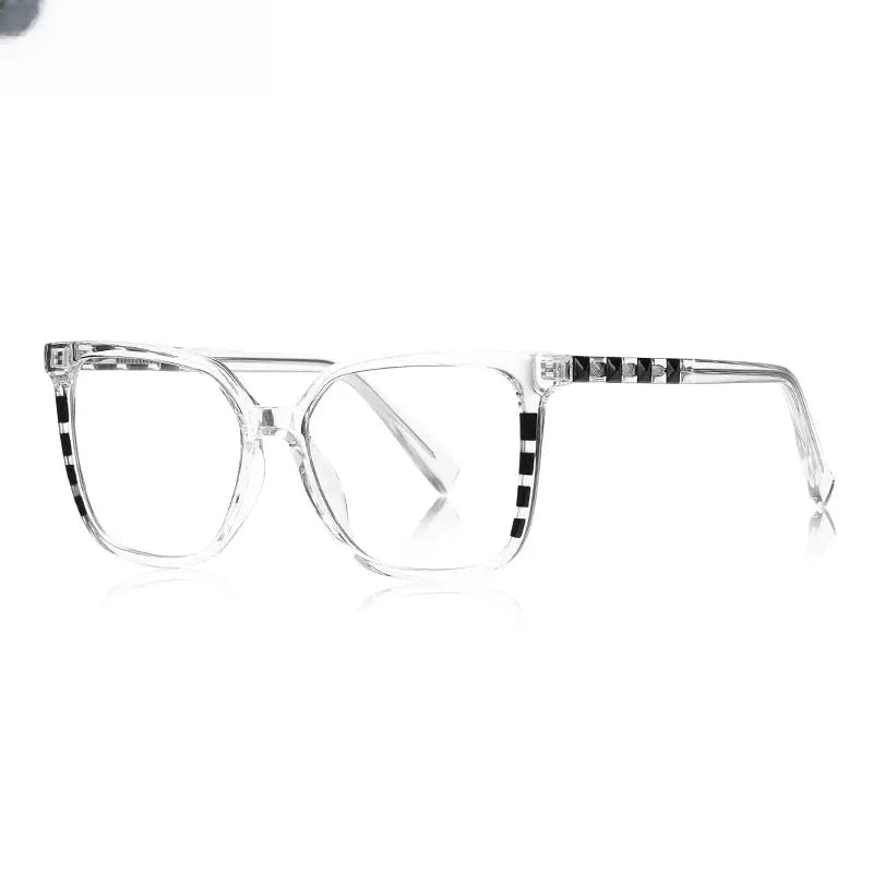 Women's Square Full Rim Alloy Reading Glasses 2132 — view 8 | Rx Spectacle