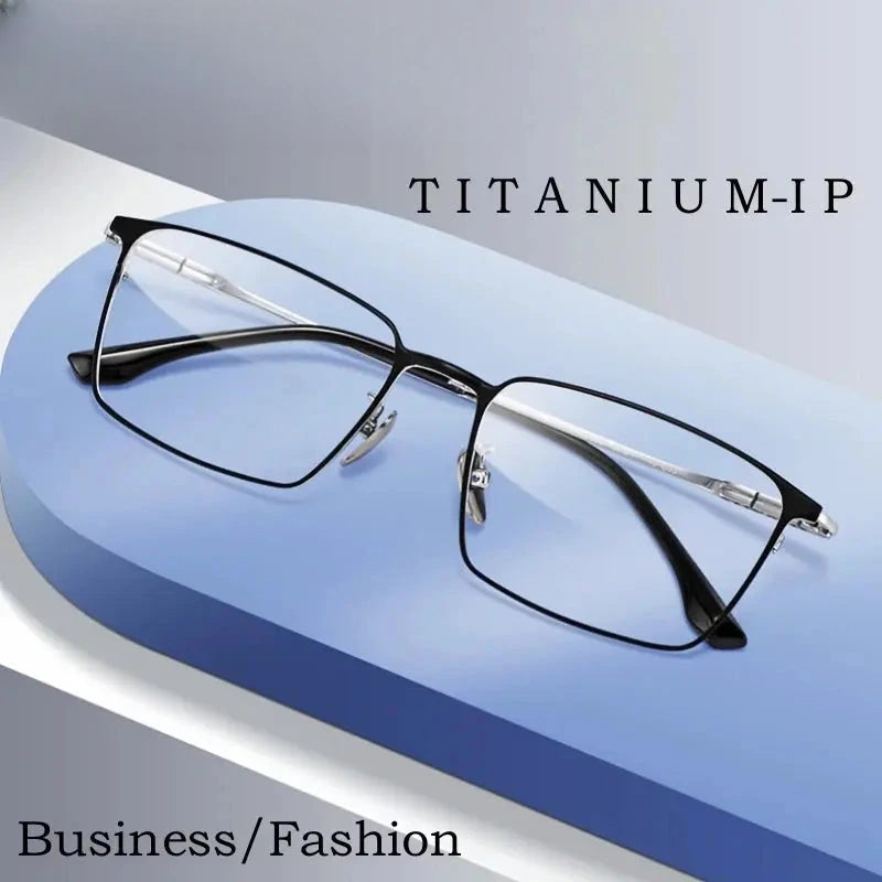 Men's Square Full Rim Titanium Prescription Glasses J86037 — view 1 | Rx Spectacle