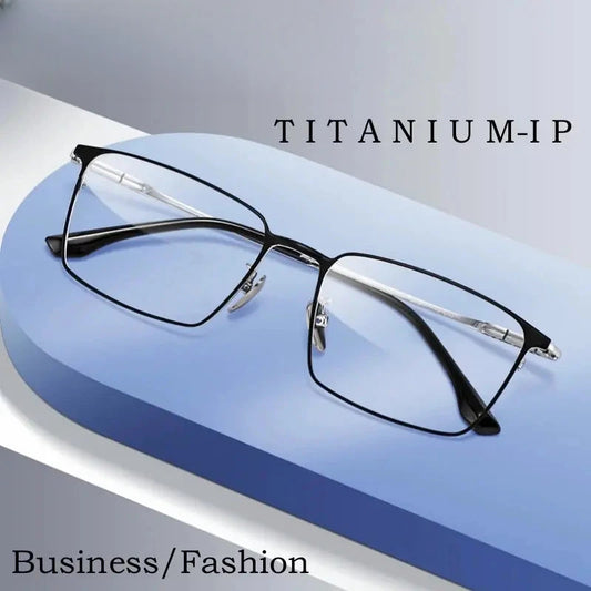 Men's Square Full Rim Titanium Prescription Glasses J86037 — view 1 | Rx Spectacle