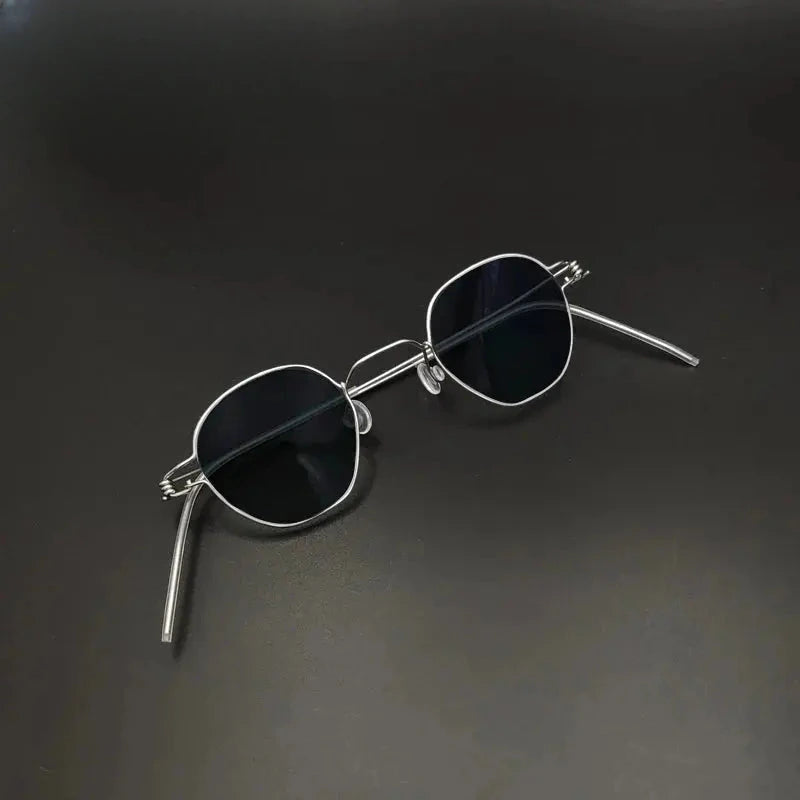 Unisex Polygon Full Rim Stainless Steel Prescription Glasses Y13840 — view 4 | Rx Spectacle