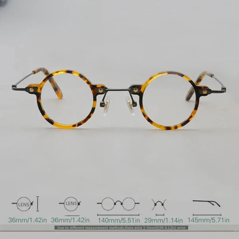 Unisex Round Full Rim Titanium Prescription Glasses 14029 — view 2 | Rx Spectacle