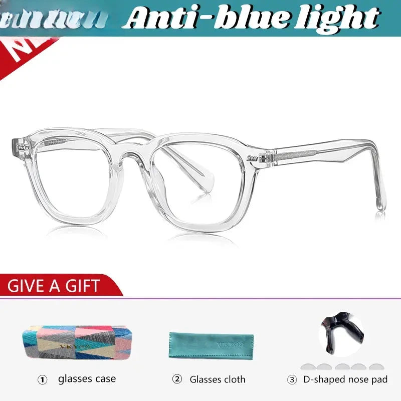 Unisex Square Full Rim Titanium Reading Glasses 97015 — view 4 | Rx Spectacle