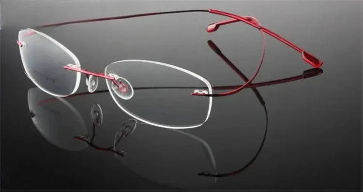 Women's Square Rimless Titanium Prescription Glasses 60749 — view 7 | Rx Spectacle