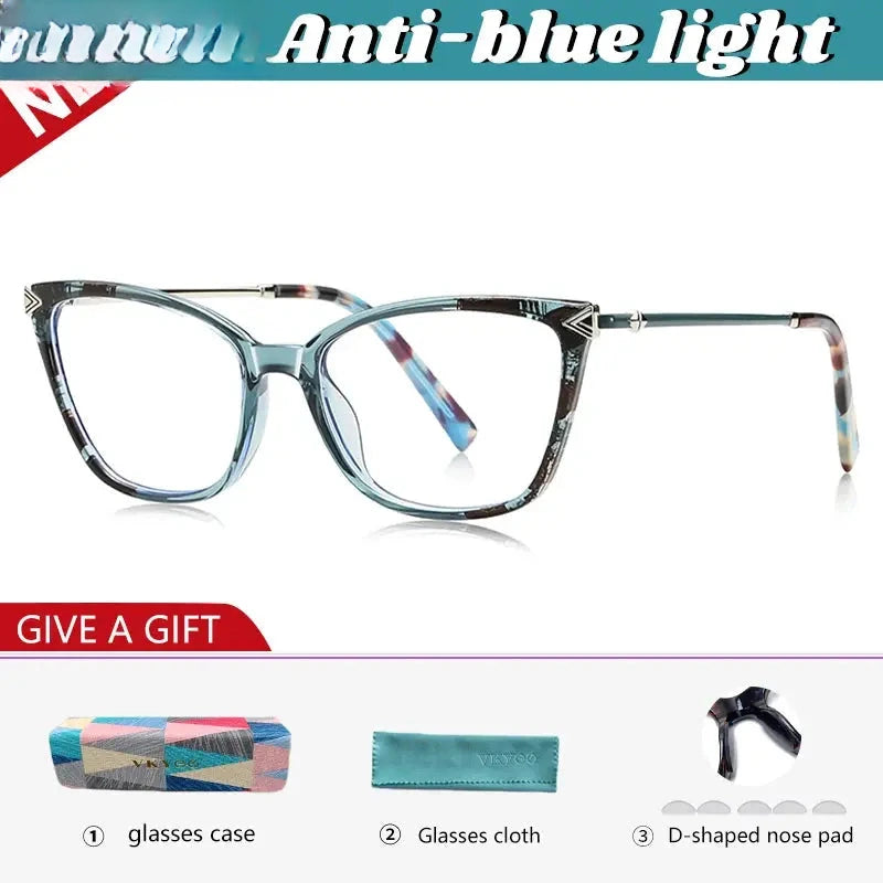 Women's Cat Eye Full Rim TR90 Reading Glasses 77234 — view 4 | Rx Spectacle