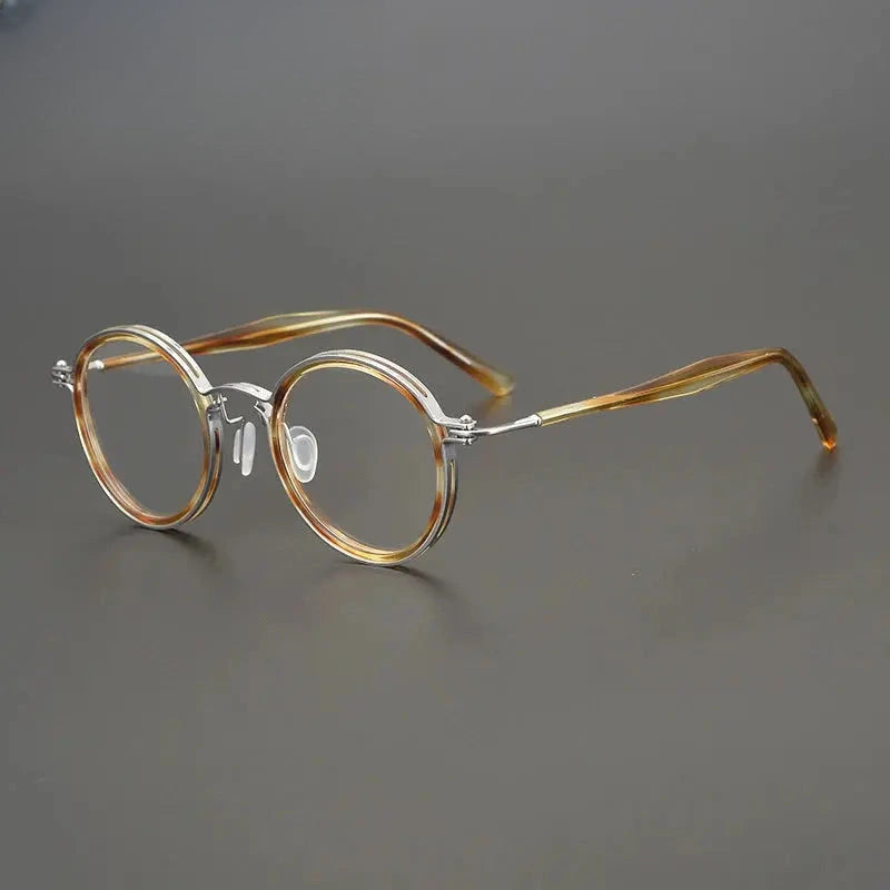 Unisex Round Full Rim Titanium Prescription Glasses Gxyj576 — view 8 | Rx Spectacle